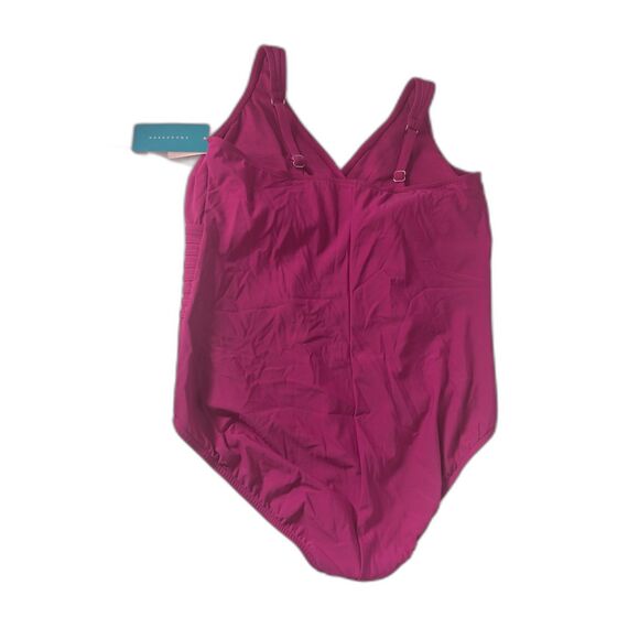 Women's Aqua Green Swimsuit Size 17 (1X) Full Coverage Fuchsia - Picture 7 of 8